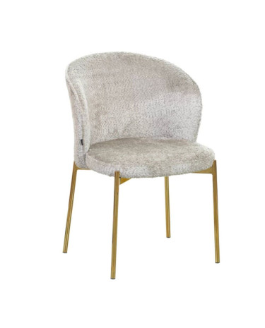 Silla Alina Gris Claro Bucle Base Dorada x 4 unidades