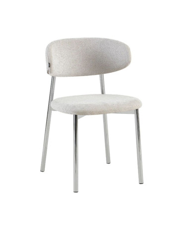 Silla Zaro Gris Claro Chenille Base Cromo x 4 unidades