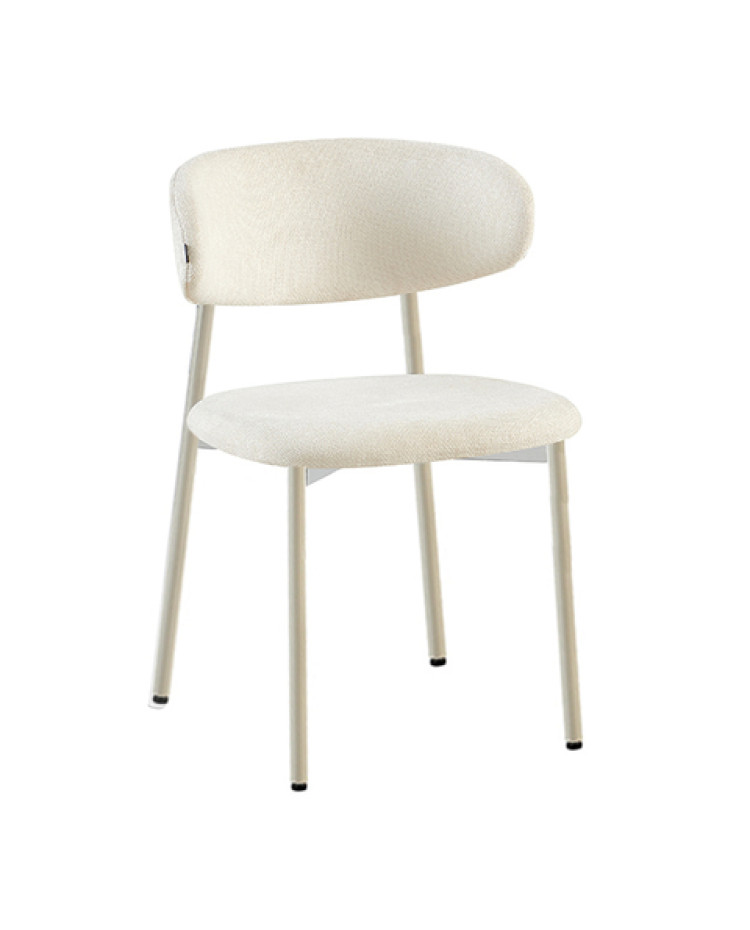 Silla Zaro Off White Chenille Base Capuccino x 4 unidades