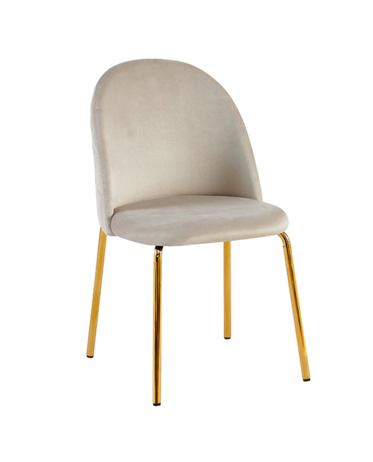 Silla Nova Taupe Pana Base Dorada x 4 unidades